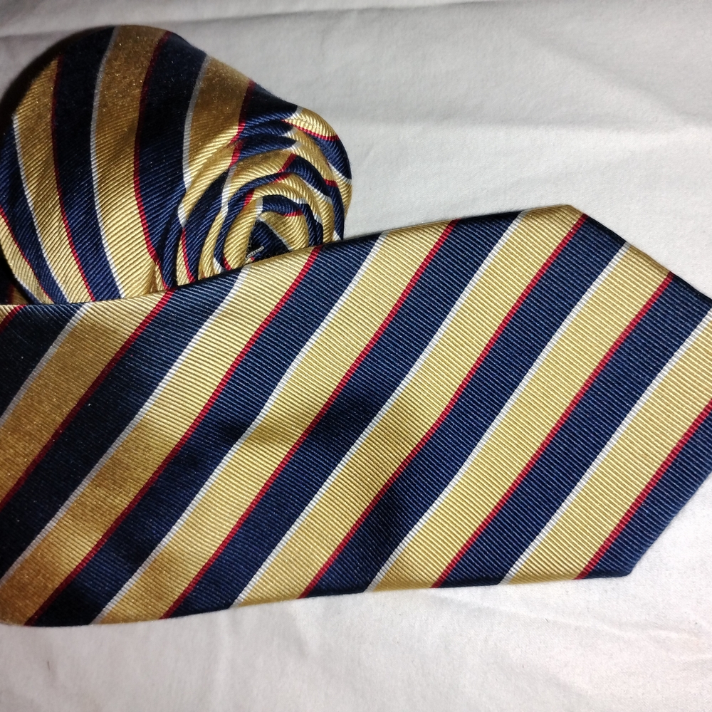 Jos. A. Bank Gold and Blue Striped ( Repp )Tie